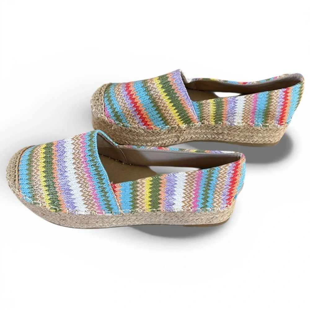 Shell Colorful Woven Espadrilles